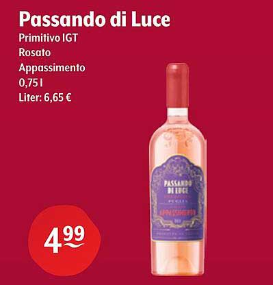 Passando di Luce Primitivo IGT Rosato Appassimento 0,75 l