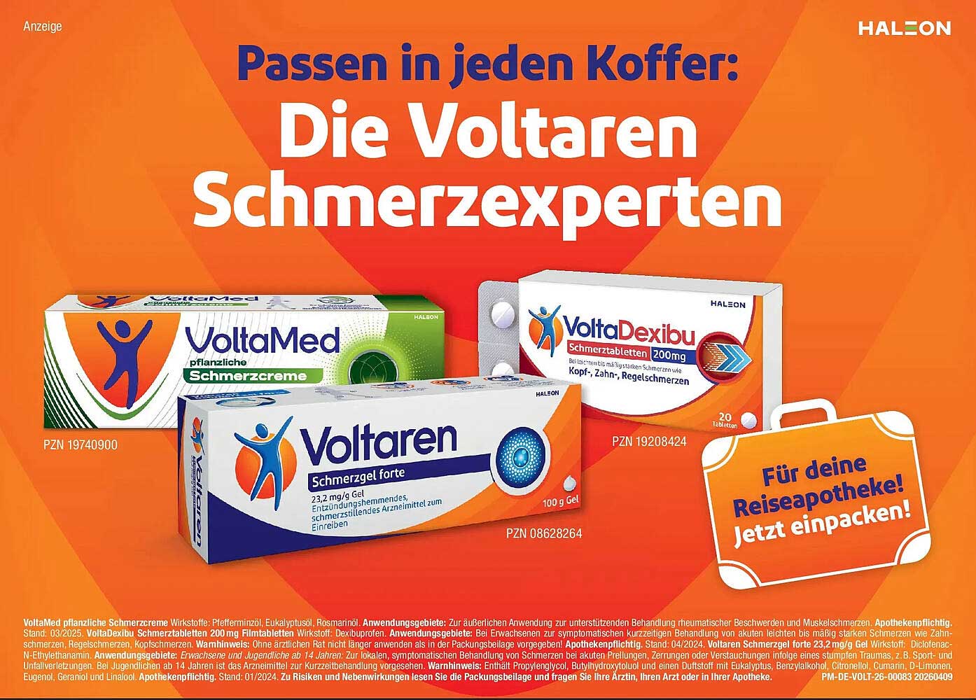 Passen in jeden Koffer: Die Voltaren Schmerzexperten