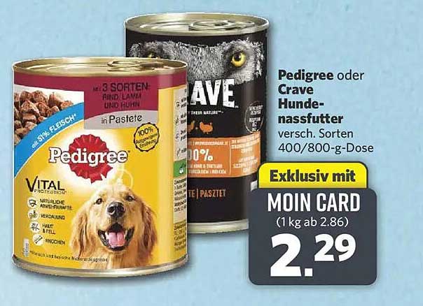 Pedigree oder Crave Hunde-nassfutter