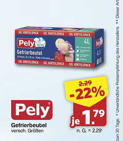 Pely Gefrierbeutel versch. Größen