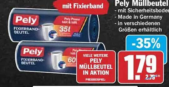 Pely Müllbeutel mit Fixierband