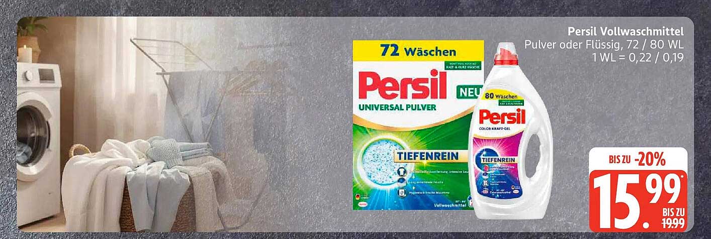Persil Vollwaschmittel Pulver oder Flüssig, 72 / 80 WL
