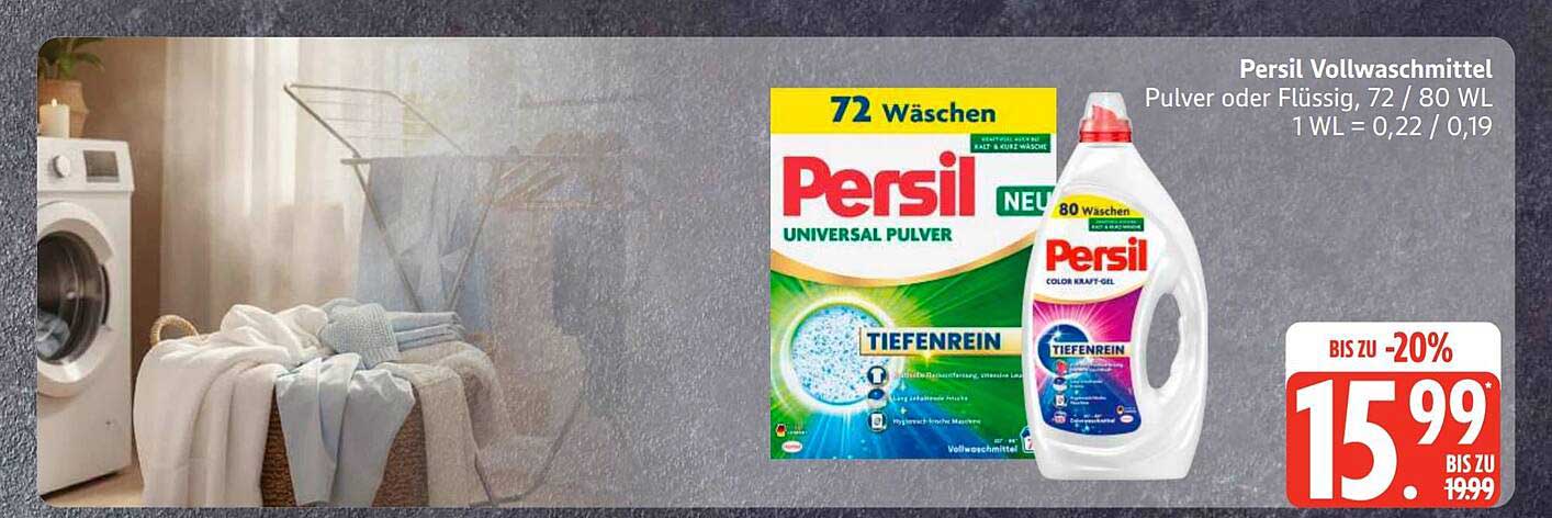 Persil Vollwaschmittel Pulver oder Flüssig, 72 / 80 WL