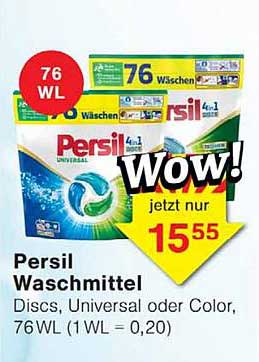 Persil Waschmittel Discs, Universal oder Color, 76WL (1 WL = 0,20)