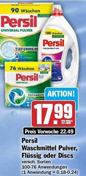 Persil Waschmittel Pulver, Flüssig oder Discs