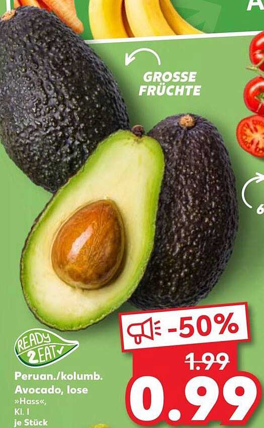 Peruan./kolumb. Avocado, lose »Hass«, Kl. I je Stück