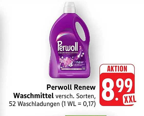 Perwoll Renew Waschmittel versch. Sorten, 52 Waschladungen (1 WL = 0,17)