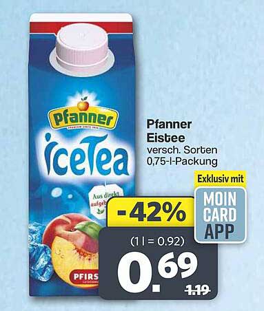 Pfanner Eistee versch. Sorten 0,75-l-Packung