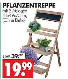 PFLANZENTREPPE mit 3 Ablagen 41x49x75cm (Ohne Deko)