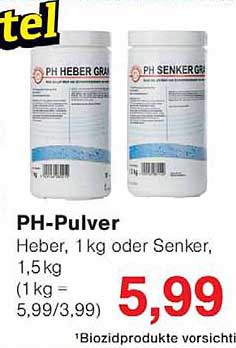 PH-Pulver Heber, 1 kg oder Senker, 1,5 kg