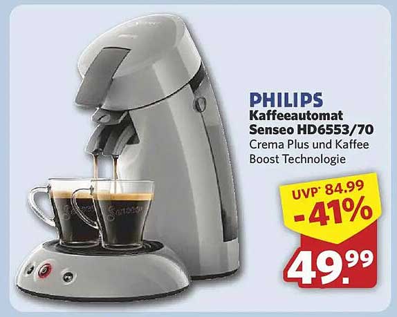 PHILIPS Kaffeeautomat Senseo HD6553/70 Crema Plus und Kaffee Boost Technologie