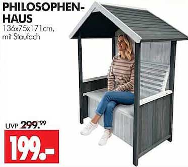 PHILOSOPHEN-HAUS 136x75x171cm, mit Stauraum