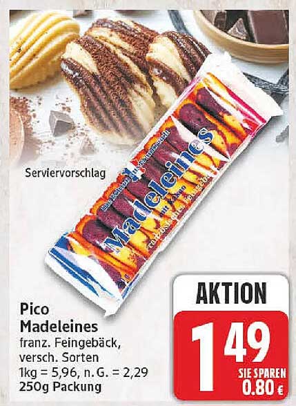 Pico Madeleines franz. Feingebäck, versch. Sorten 250g Packung