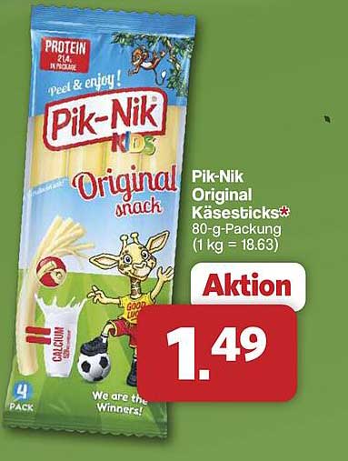 Pik-Nik Original Käsesticks* 80-g-Packung (1 kg = 18.63)