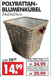 POLYRATTAN-BLUMENKÜBEL 24x24x24cm