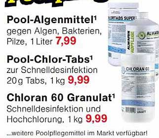 Pool-Algenmittel¹ gegen Algen, Bakterien, Pilze, 1 Liter