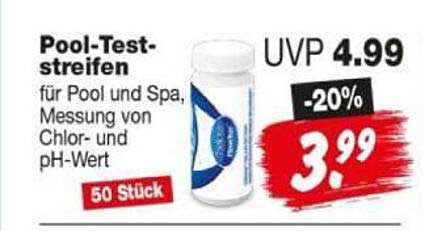 Pool-Test-streifen für Pool und Spa, Messung von Chlor- und pH-Wert 50 Stück