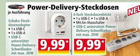 Power-Delivery-Steckdosen