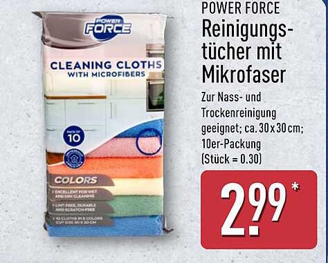 POWER FORCE Reinigungstücher mit Mikrofas er