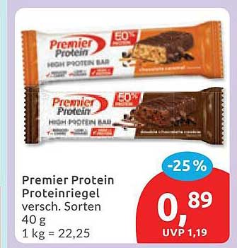Premier Protein Proteinriegel versch. Sorten 40 g 1 kg = 22,25
