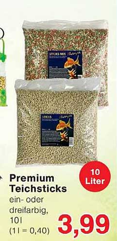 Premium Teichsticks ein- oder dreifarbig, 10l