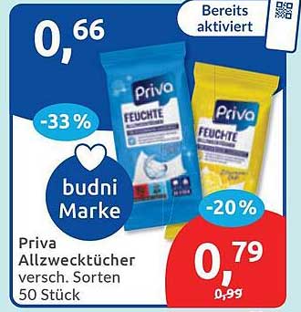 Priva Allzwecktücher versch. Sorten 50 Stück