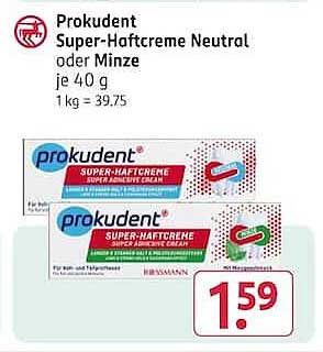 Prokudent Super-Haftcreme Neutral oder Minze je 40 g