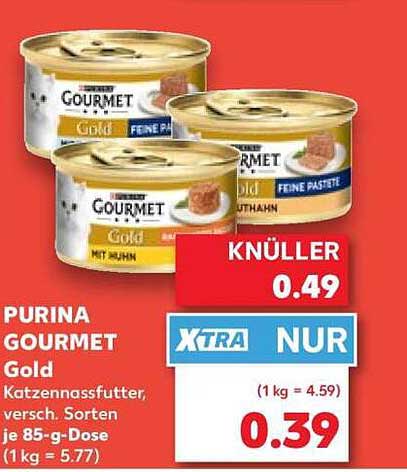 PURINA GOURMET Gold Katzennassfutter, versch. Sorten je 85-g-Dose