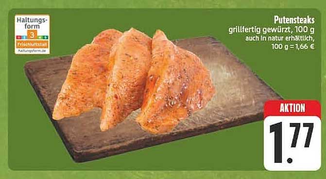 Putensteaks grillfertig gewürzt, 100 g
