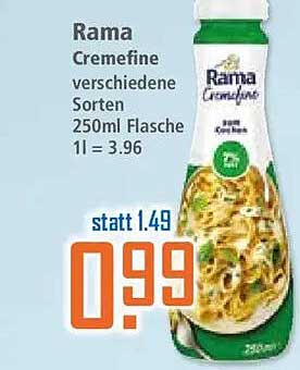 Rama Cremefine verschiedene Sorten 250ml Flasche 1l = 3.96