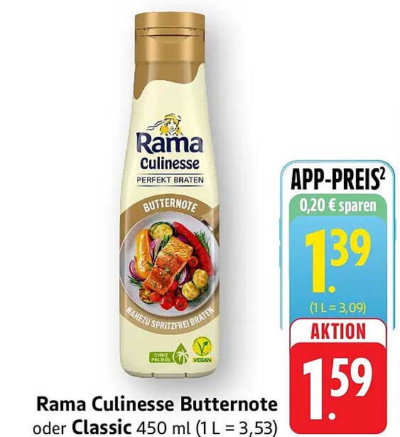Rama Culinesse Butternote oder Classic 450 ml (1 L = 3,53)