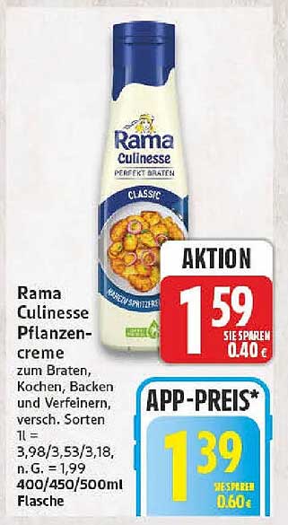 Rama Culinesse Pflanzencreme zum Braten, Kochen, Backen und Verfeinern, versch. Sorten 1 l