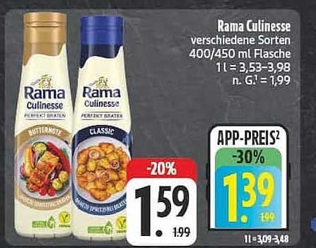 Rama Culinesse verschiedene Sorten 400/450 ml Flasche
