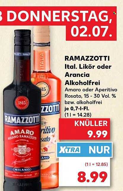 RAMAZZOTTI Ital. Likör oder Arancia Alkoholfrei