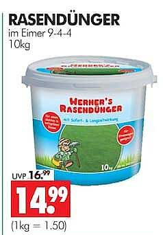 RASENDÜNGER im Eimer 9-4-4 10kg
