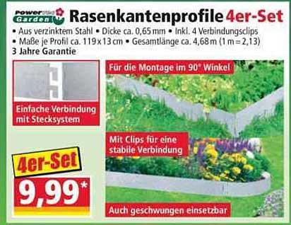 Rasenkantenprofile 4er-Set