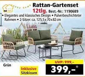 Rattan-Gartenset 12tlg.