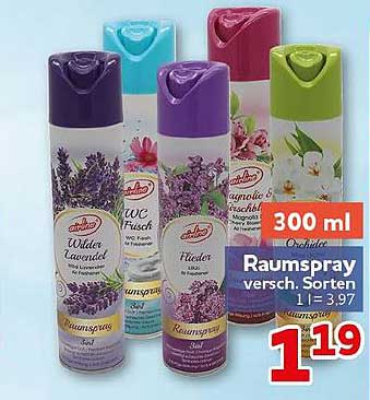 Raumspray versch. Sorten 1 l = 3,97