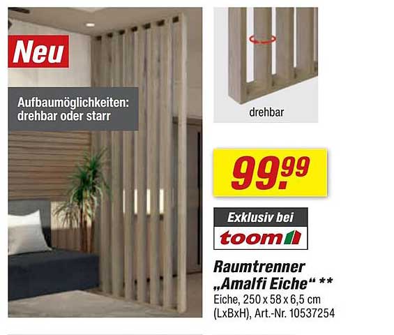 Raumtrenner „Amalfi Eiche“**