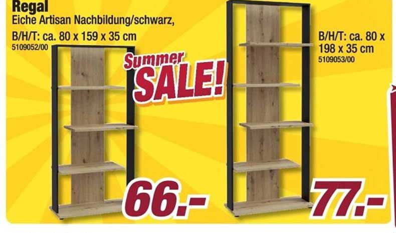 Regal Eiche Artisan Nachbildung/schwarz