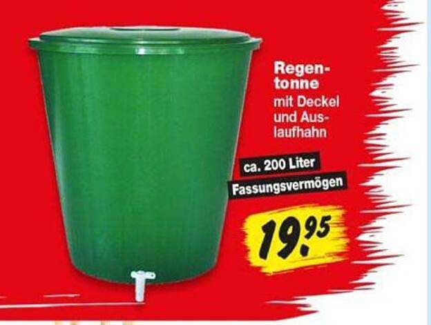 Regen-tonne mit Deckel und Auslaufhahn