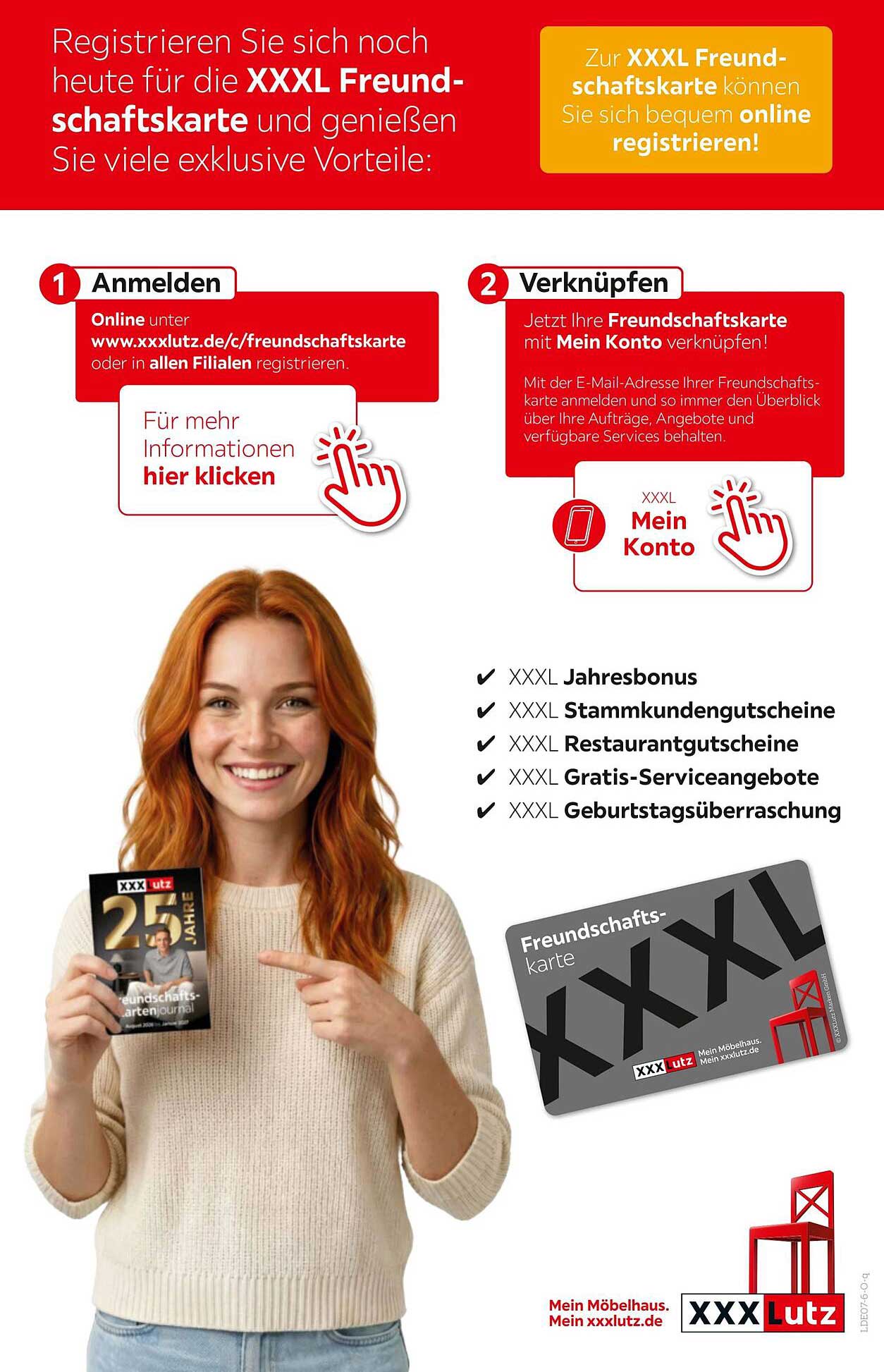 Registrieren Sie sich noch heute für die XXXL Freundschaftskarte und genießen Sie viele exklusive Vorteile