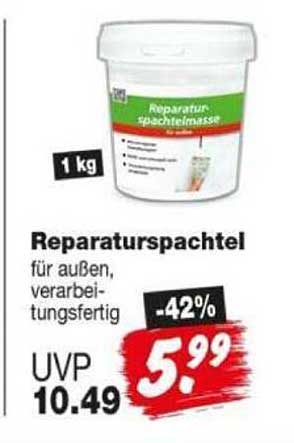 Reparaturspachtel für außen, verarbeitungsfertig