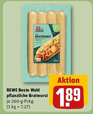 REWE Beste Wahl pflanzliche Bratwurst