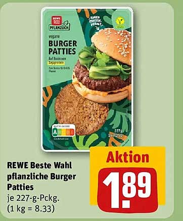 REWE Beste Wahl pflanzliche Burger Patties