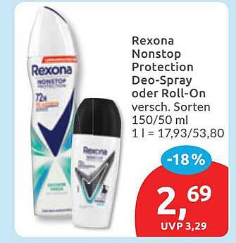 Rexona Nonstop Protection Deo-Spray oder Roll-On versch. Sorten 150/50 ml