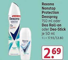 Rexona Nonstop Protection Deospray 150 ml oder Deo Roll-on oder Deo-Stick je 50 ml