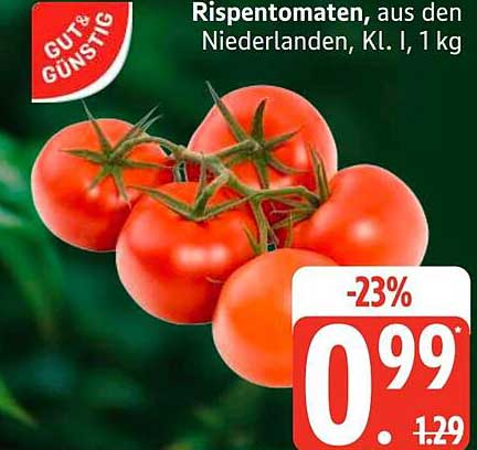 Rispen­tomaten, aus den Niederlanden, Kl. I, 1 kg