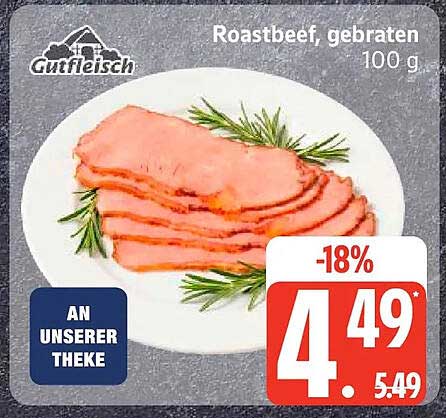 Roastbeef, gebraten 100 g