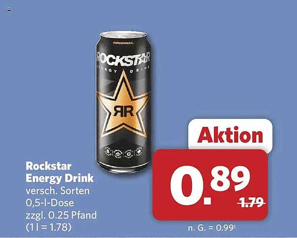 Rockstar Energy Drink versch. Sorten 0,5-l-Dose zzgl. 0,25 Pfand (1 l = 1,78)